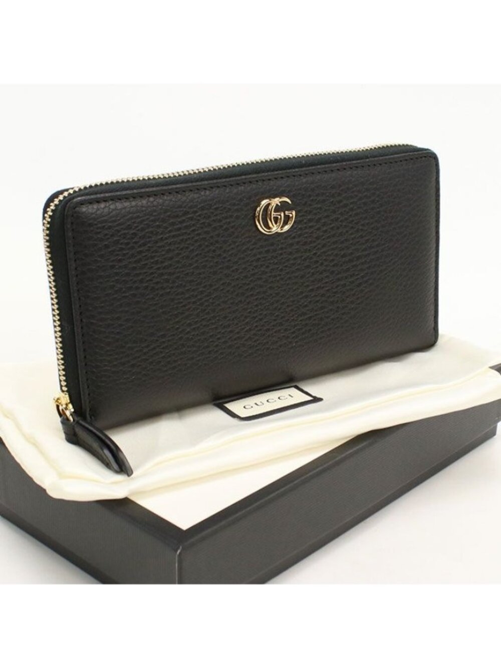 Gucci Double Wallet Zip Around Leather
